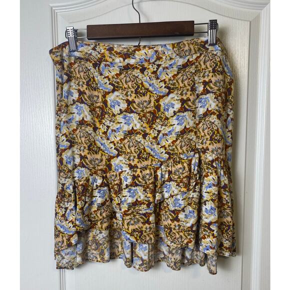 Free People Nadia Floral Ruffle Mini Skirt Women's Size 12 - Picture 3 of 9